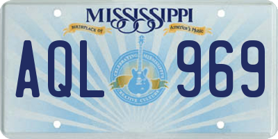 MS license plate AQL969