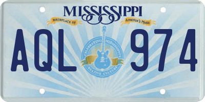 MS license plate AQL974
