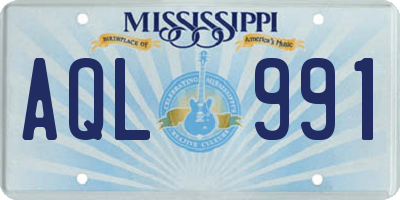 MS license plate AQL991