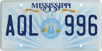 MS license plate AQL996