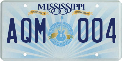 MS license plate AQM004