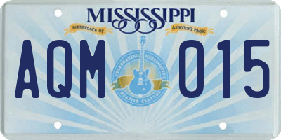 MS license plate AQM015