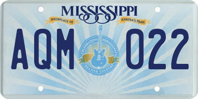 MS license plate AQM022