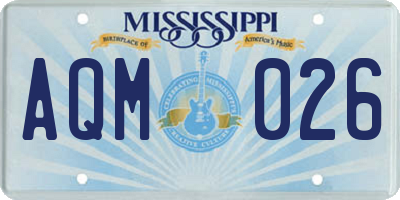 MS license plate AQM026