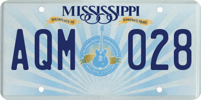 MS license plate AQM028