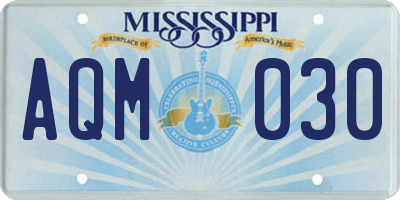 MS license plate AQM030