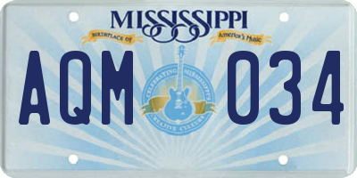 MS license plate AQM034