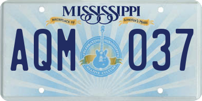 MS license plate AQM037