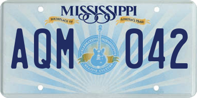 MS license plate AQM042