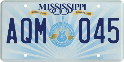 MS license plate AQM045