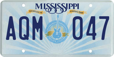 MS license plate AQM047