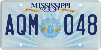 MS license plate AQM048