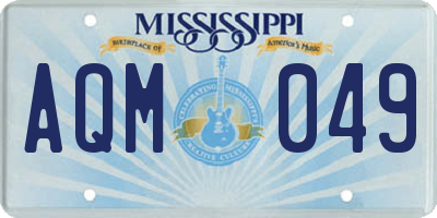 MS license plate AQM049