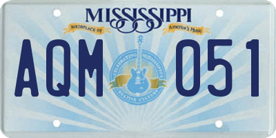 MS license plate AQM051