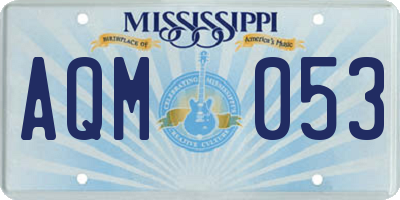 MS license plate AQM053