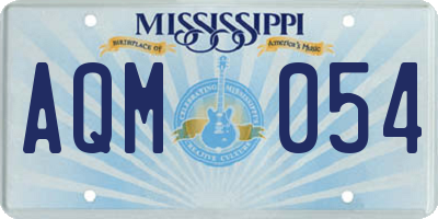 MS license plate AQM054