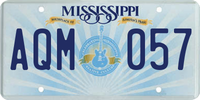 MS license plate AQM057