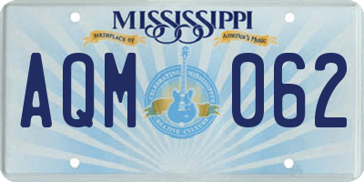 MS license plate AQM062
