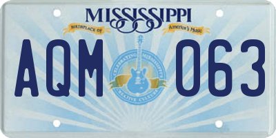 MS license plate AQM063