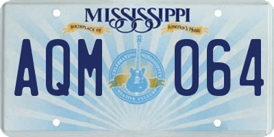 MS license plate AQM064