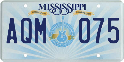 MS license plate AQM075