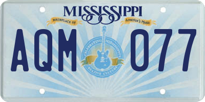 MS license plate AQM077