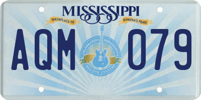 MS license plate AQM079