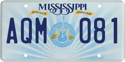 MS license plate AQM081