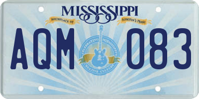 MS license plate AQM083