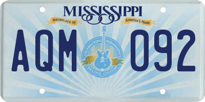 MS license plate AQM092