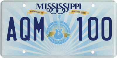 MS license plate AQM100