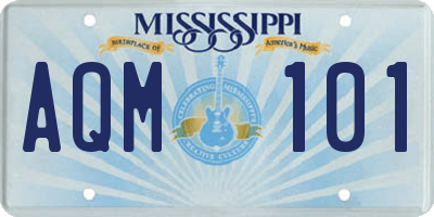 MS license plate AQM101