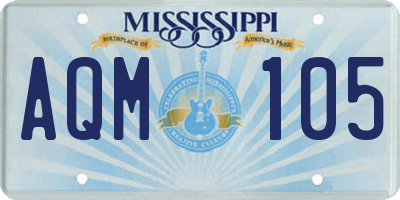 MS license plate AQM105