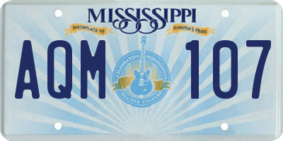 MS license plate AQM107