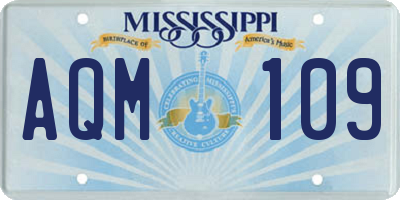 MS license plate AQM109