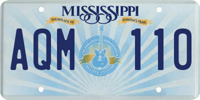 MS license plate AQM110