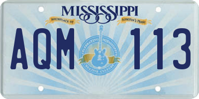 MS license plate AQM113