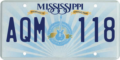 MS license plate AQM118