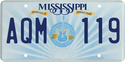 MS license plate AQM119