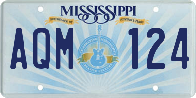 MS license plate AQM124