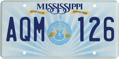 MS license plate AQM126