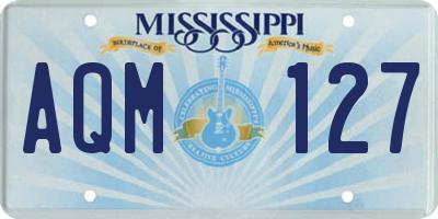 MS license plate AQM127
