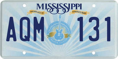 MS license plate AQM131