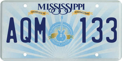 MS license plate AQM133