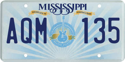 MS license plate AQM135