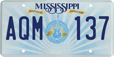 MS license plate AQM137