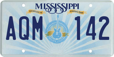 MS license plate AQM142
