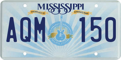 MS license plate AQM150