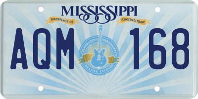 MS license plate AQM168