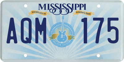 MS license plate AQM175